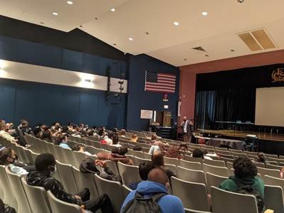 Rep. Antonio Delgado (D-NY) speaks to students at Fallsburg High School.